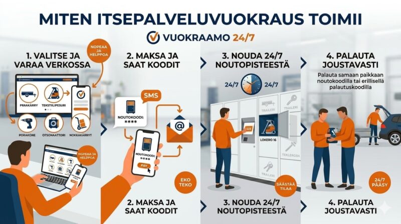 Miten itsepalveluvuokraus toimii käytännössä?